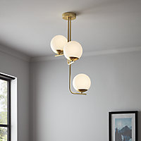GoodHome Baldaz Brass effect 3 Lamp Pendant ceiling light, (Dia)400mm