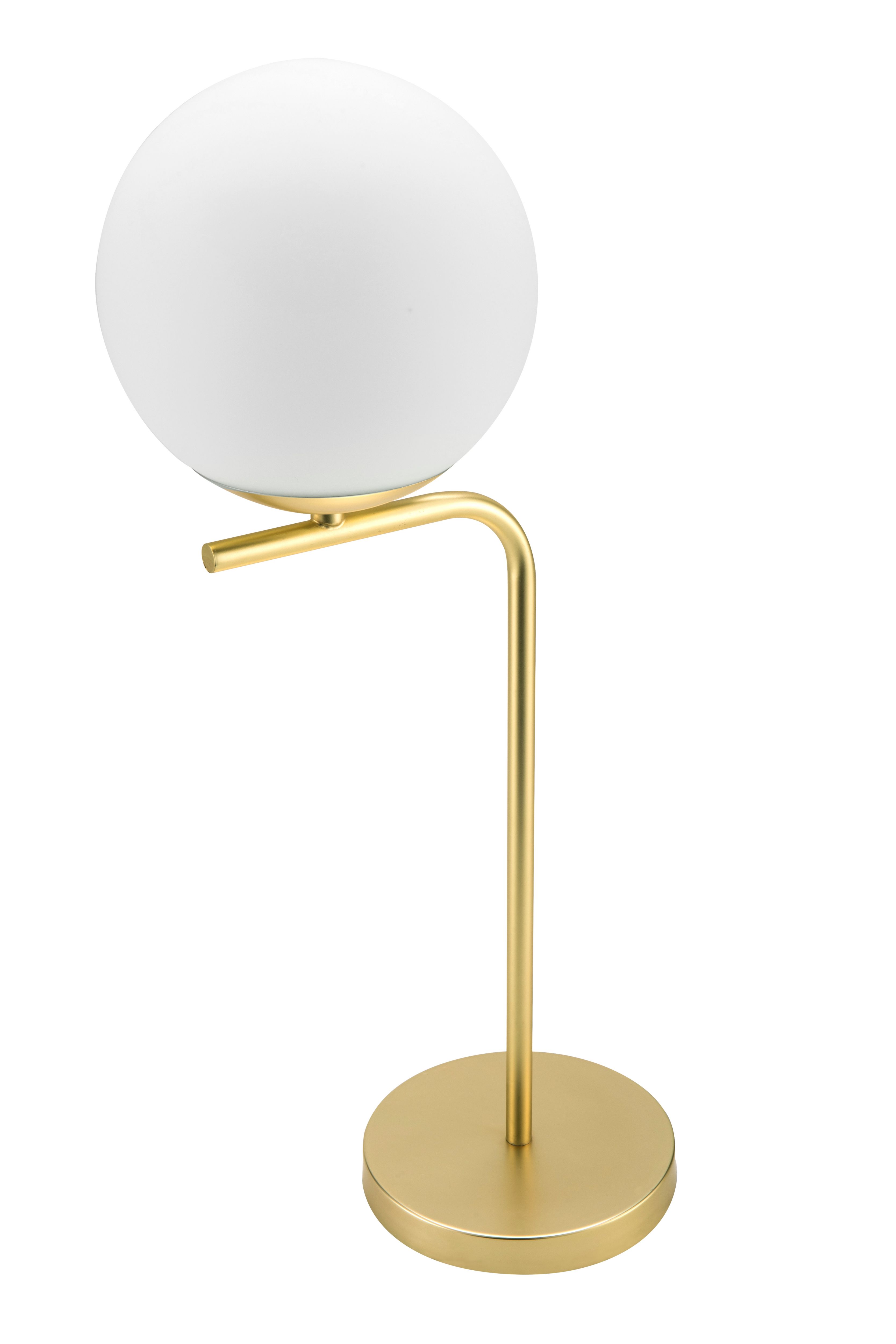 GoodHome Baldaz Round Matt Brass effect Table light