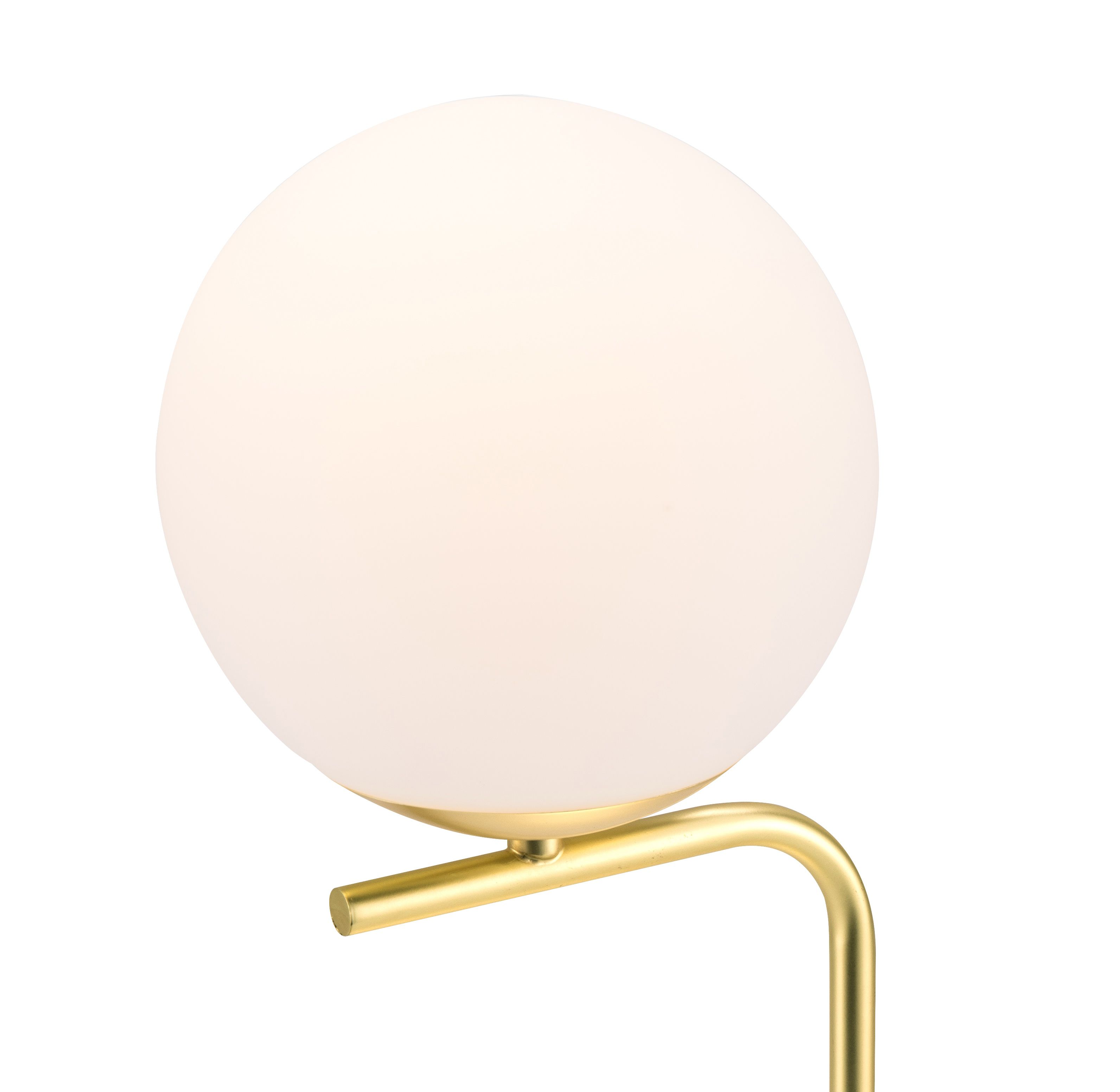 GoodHome Baldaz Round Matt Brass effect Table light