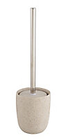 GoodHome Balka Plastic & stainless steel Sand effect Toilet brush & holder