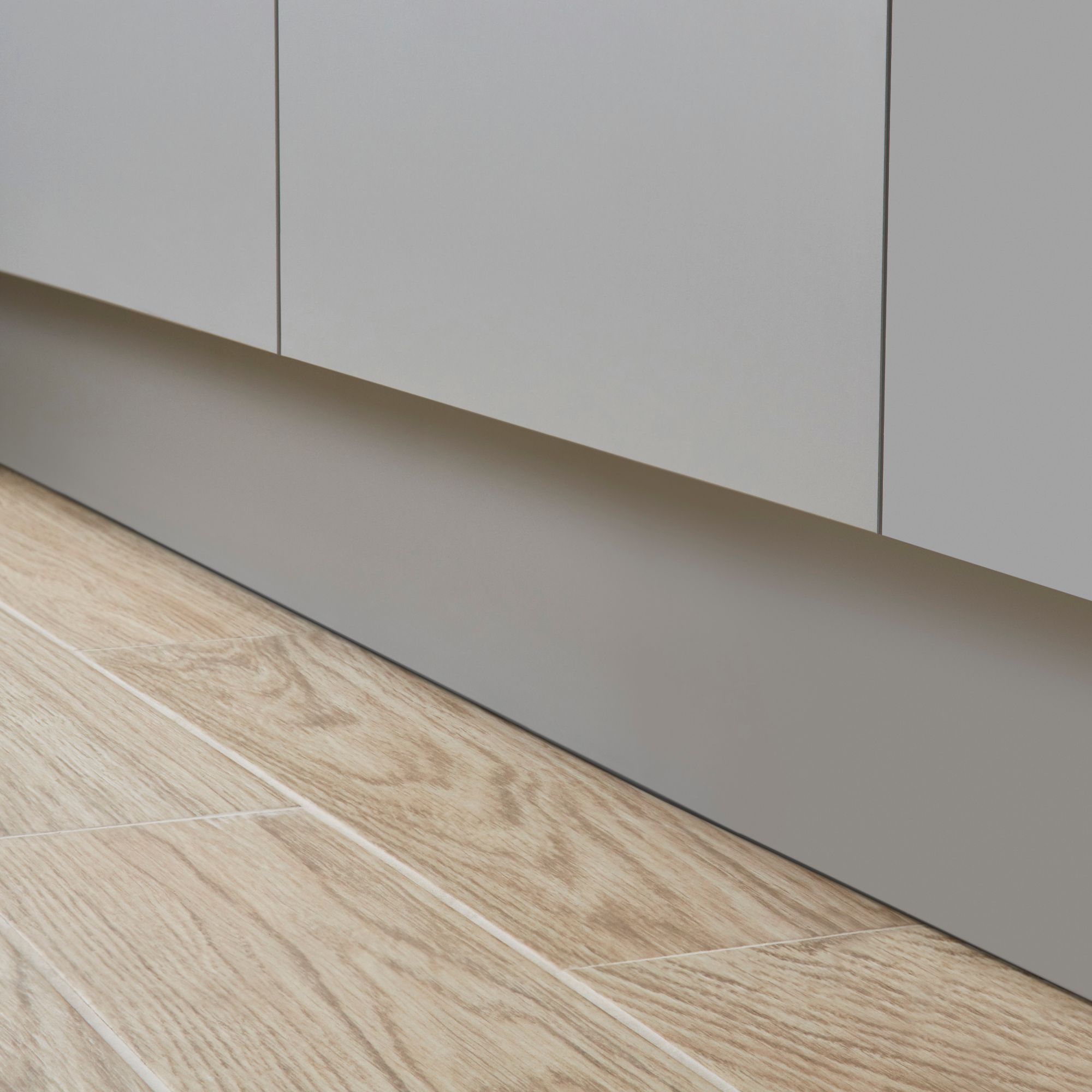 GoodHome Balsamita Grey Square edge Matt grey slab Plinth, (L)2400mm