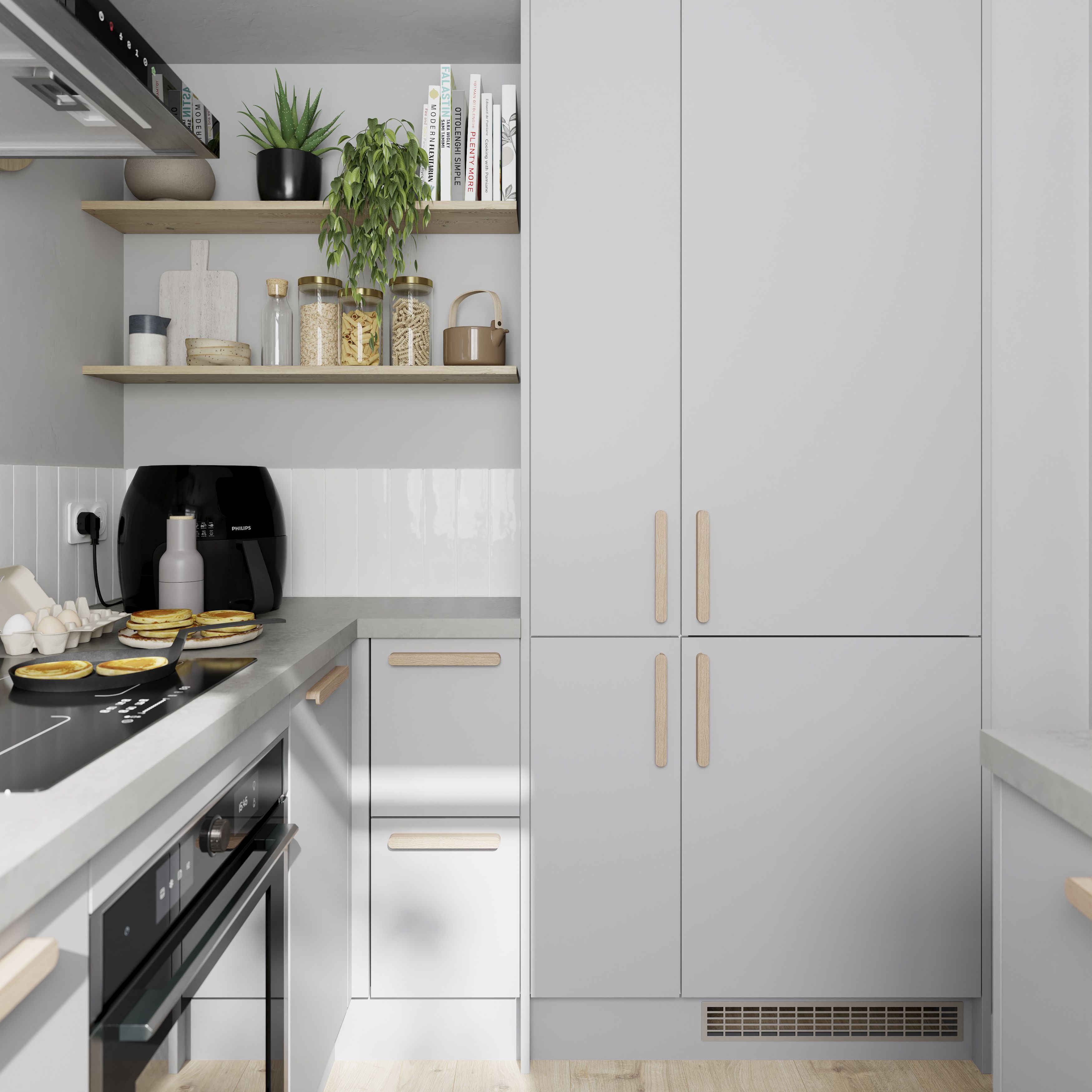 GoodHome Balsamita Matt grey Highline Cabinet door (W)500mm (H)715mm (T)16mm