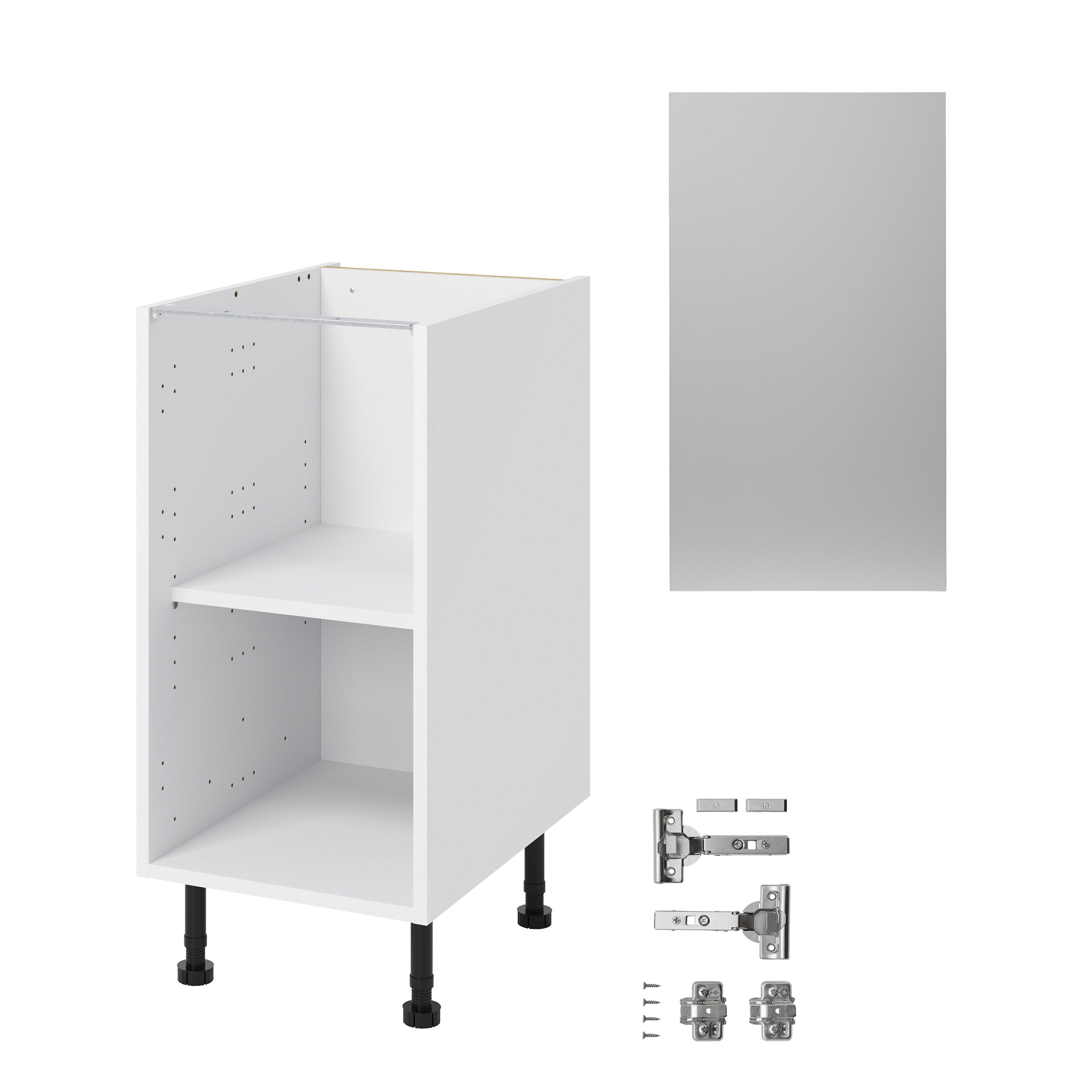 GoodHome Balsamita Matt grey slab Base Kitchen cabinet (W)400mm (H)720mm