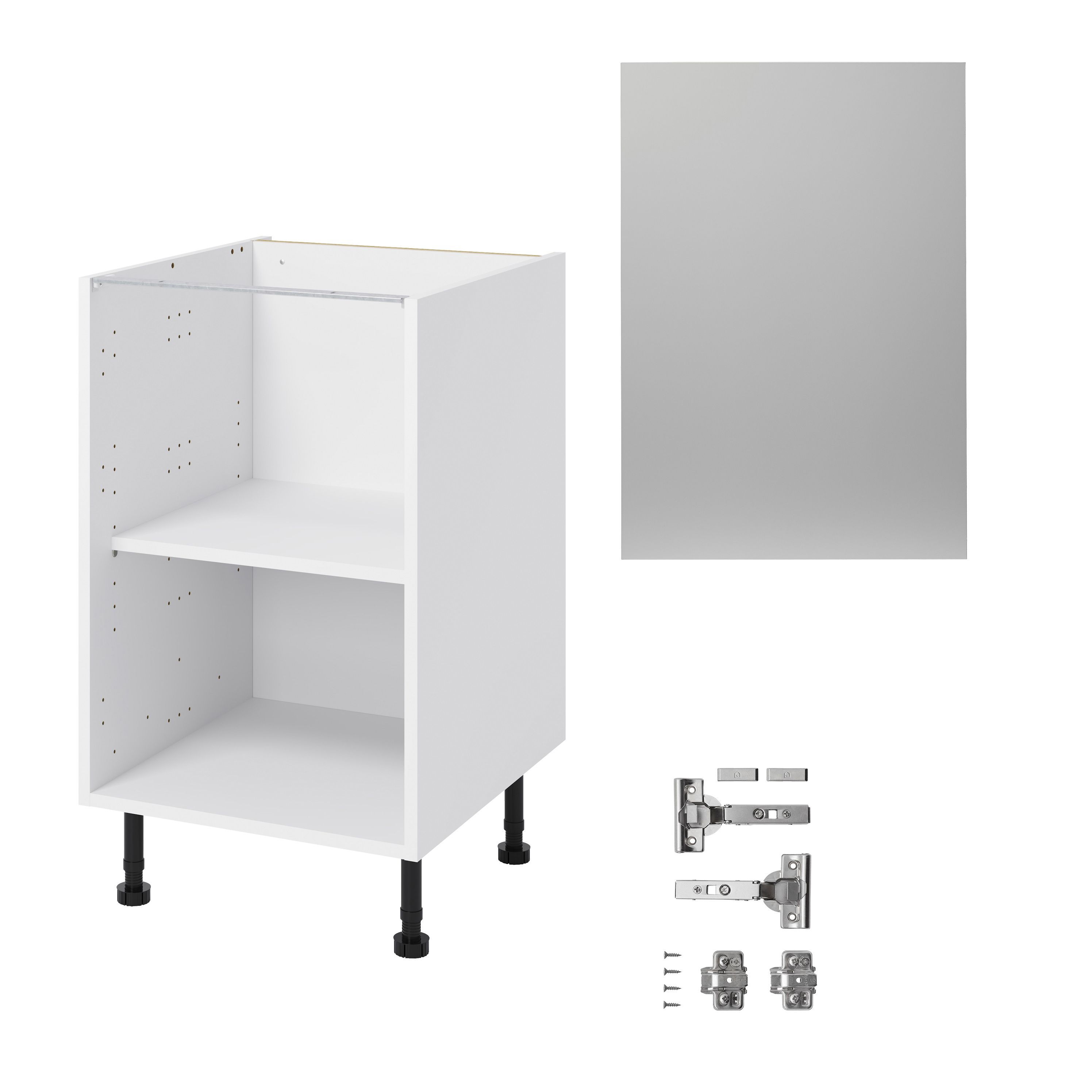 GoodHome Balsamita Matt grey slab Base Kitchen cabinet (W)500mm (H)720mm