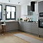 GoodHome Balsamita Matt grey slab Tall appliance Cabinet door (W)600mm (H)633mm (T)16mm
