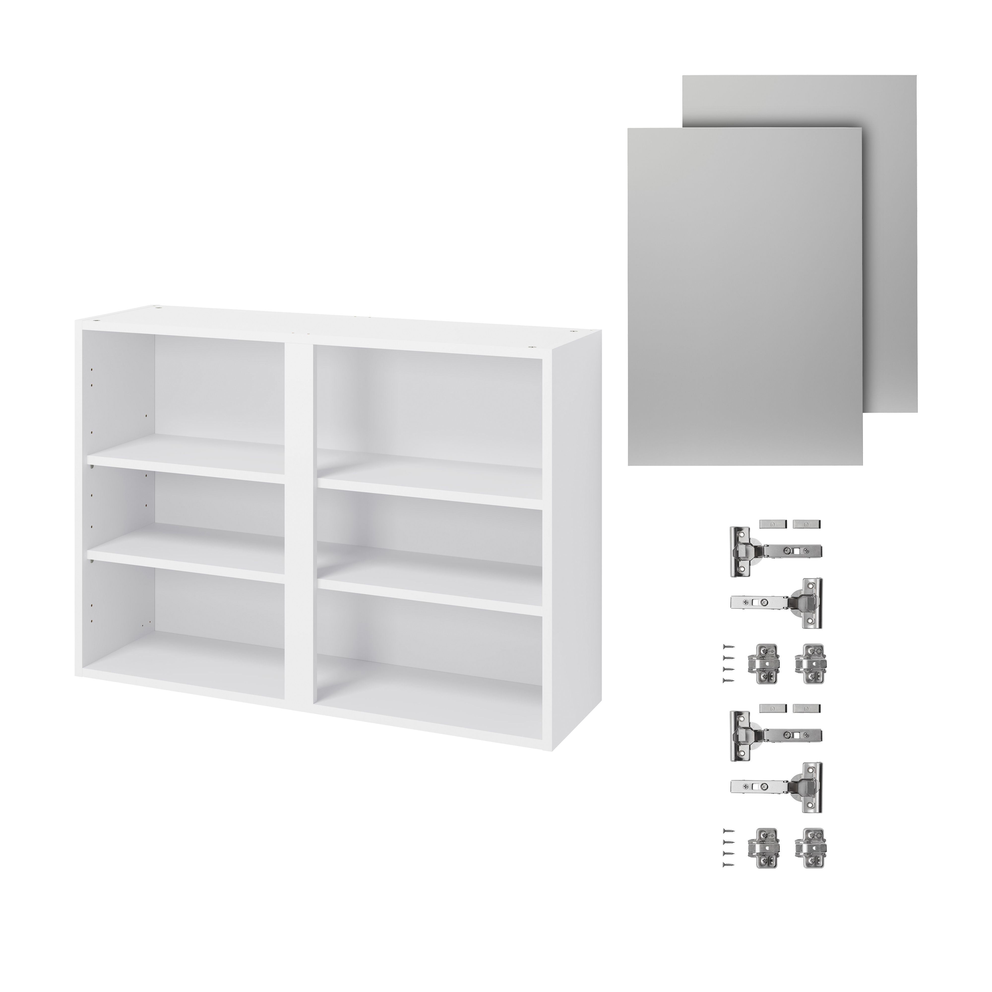 GoodHome Balsamita Matt grey Wall Kitchen cabinet (W) 1000mm (H)720mm