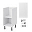 GoodHome Balsamita Matt white slab Base Kitchen cabinet (W)400mm (H)720mm