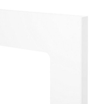 GoodHome Balsamita Matt white slab Glazed Cabinet door (W)300mm (H)715mm (T)16mm