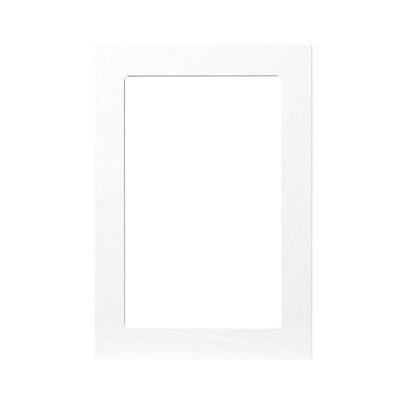 GoodHome Balsamita Matt white slab Glazed Cabinet door (W)500mm (H)715mm (T)16mm