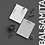 GoodHome Balsamita Matt white slab Tall appliance Cabinet door (W)600mm (H)633mm (T)16mm
