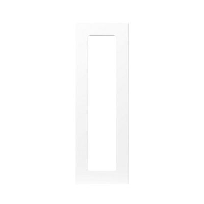 GoodHome Balsamita Matt white slab Tall glazed Cabinet door (W)300mm (H)895mm (T)16mm