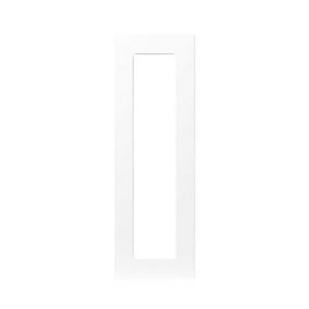 GoodHome Balsamita Matt white slab Tall glazed Cabinet door (W)300mm (H)895mm (T)16mm
