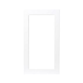 GoodHome Balsamita Matt white slab Tall glazed Cabinet door (W)500mm (H)895mm (T)16mm