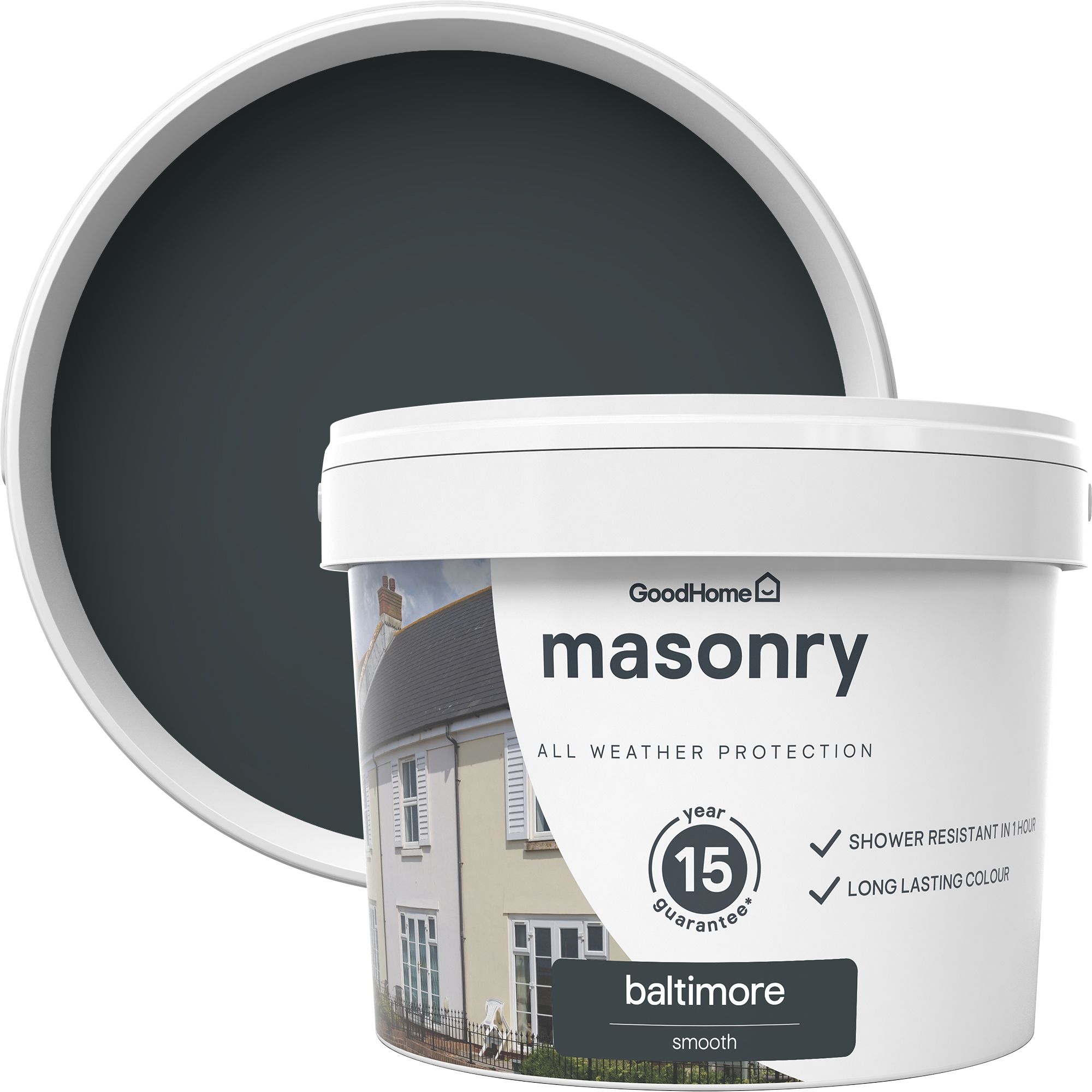 GoodHome Baltimore Smooth Matt Masonry Paint, 10L Tin | DIY At B&Q