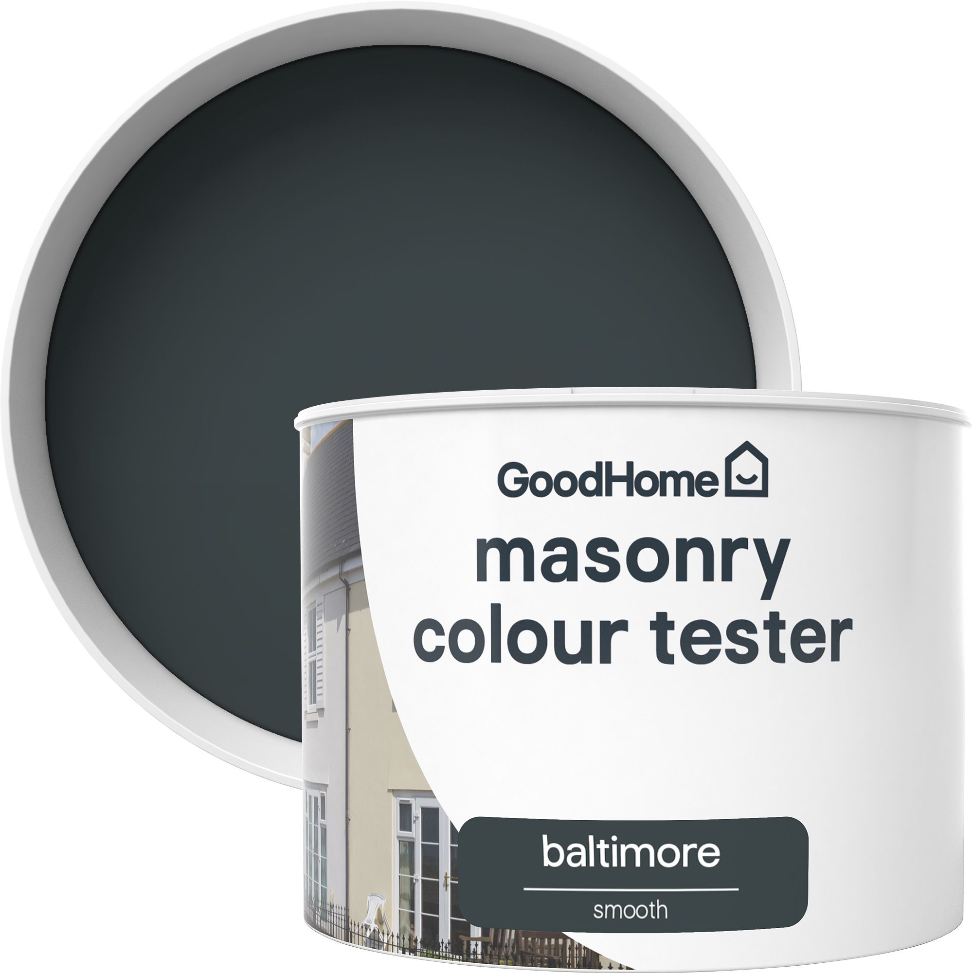 GoodHome Baltimore Smooth Matt Masonry paint, 350ml Tester pot