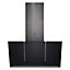 GoodHome Bamia GHAGML90 Black Glass Angled Slide lift cooker hood, (W)90cm