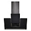 GoodHome Bamia GHAGML90 Black Glass Angled Slide lift cooker hood, (W)90cm