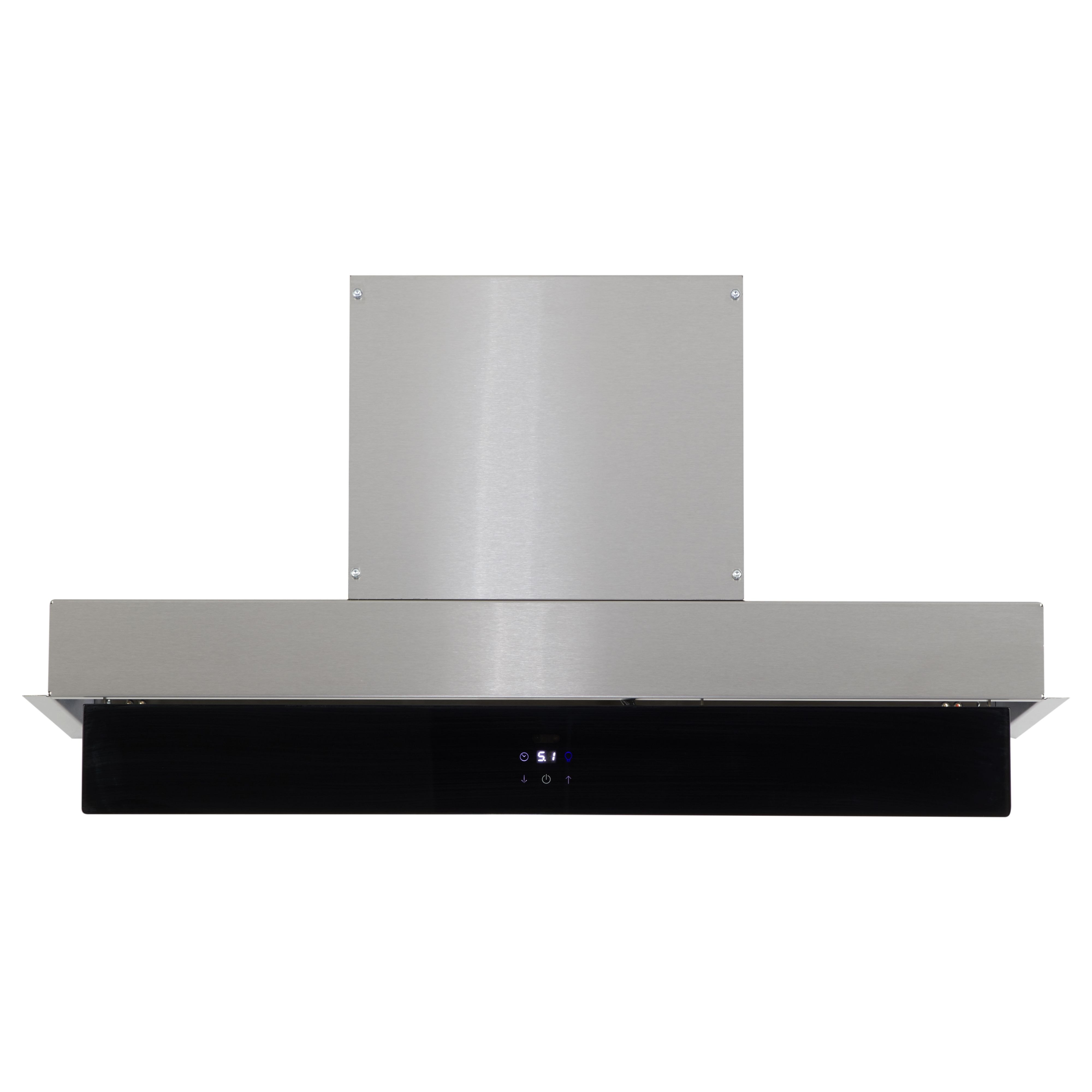 GoodHome Bamia GHIH80 Glass Inset Cooker hood (W)80cm - Gloss black