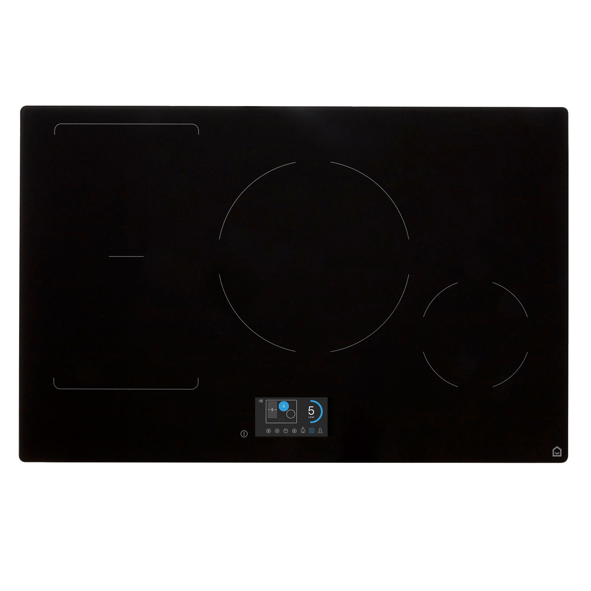 GoodHome Bamia GHIHAC80 4 Zone Black Ceramic glass Induction Hob, (W)800mm DIY at B&Q