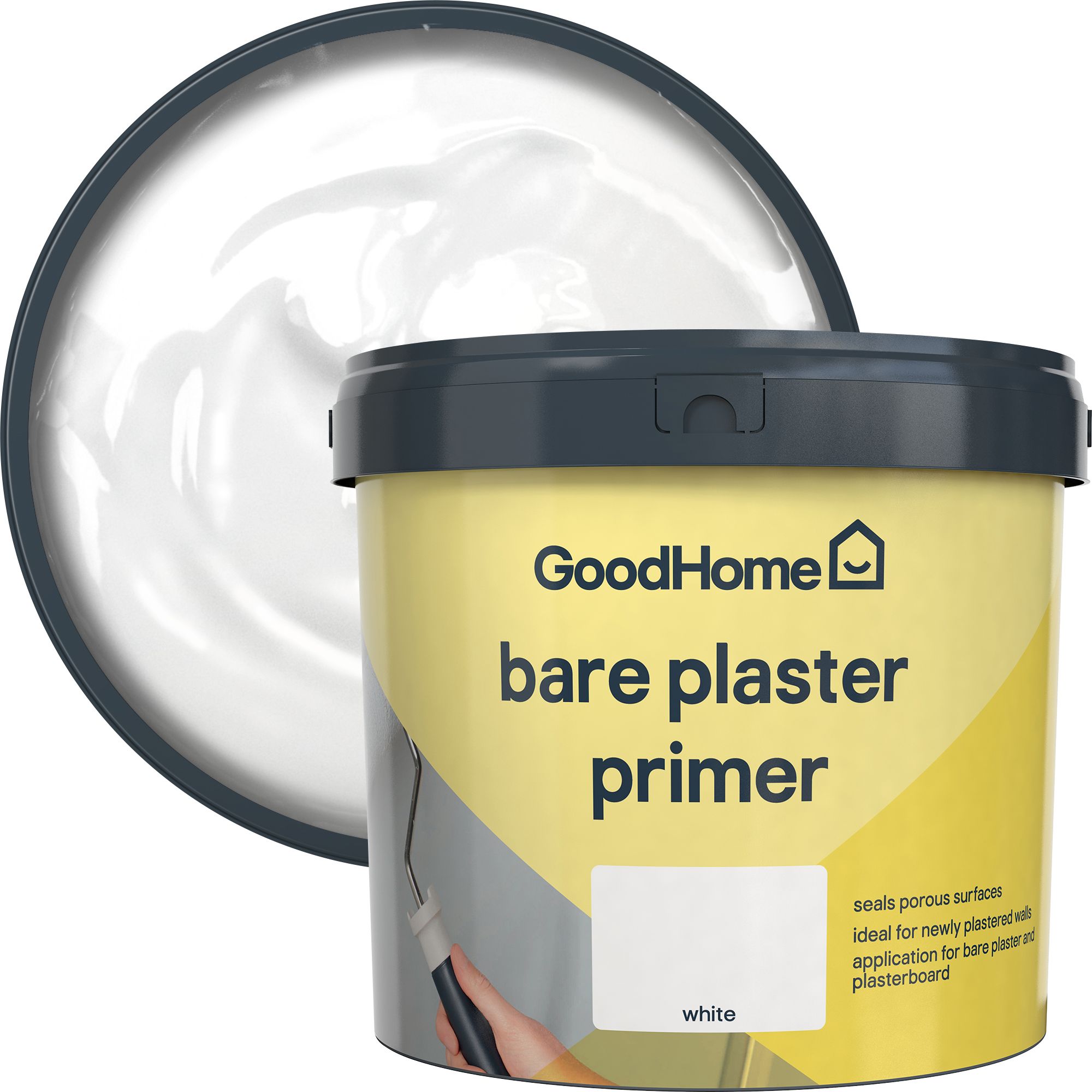 GoodHome Bare Plaster White Wall & ceiling Primer & undercoat, 5L Pot