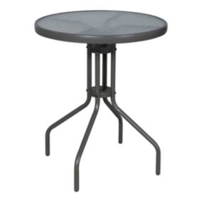 GoodHome Bari Brown 2 seater Round Bistro table with Tempered Glass Tabletop