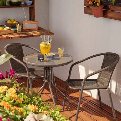 Bistro Patio Table B&q GoodHome Bari Metal Seater Bistro Set
