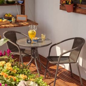 GoodHome Bari Metal 2 seater Bistro set