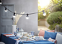 GoodHome Barnaby Mains-powered Warm white 10 LED Outdoor String lights