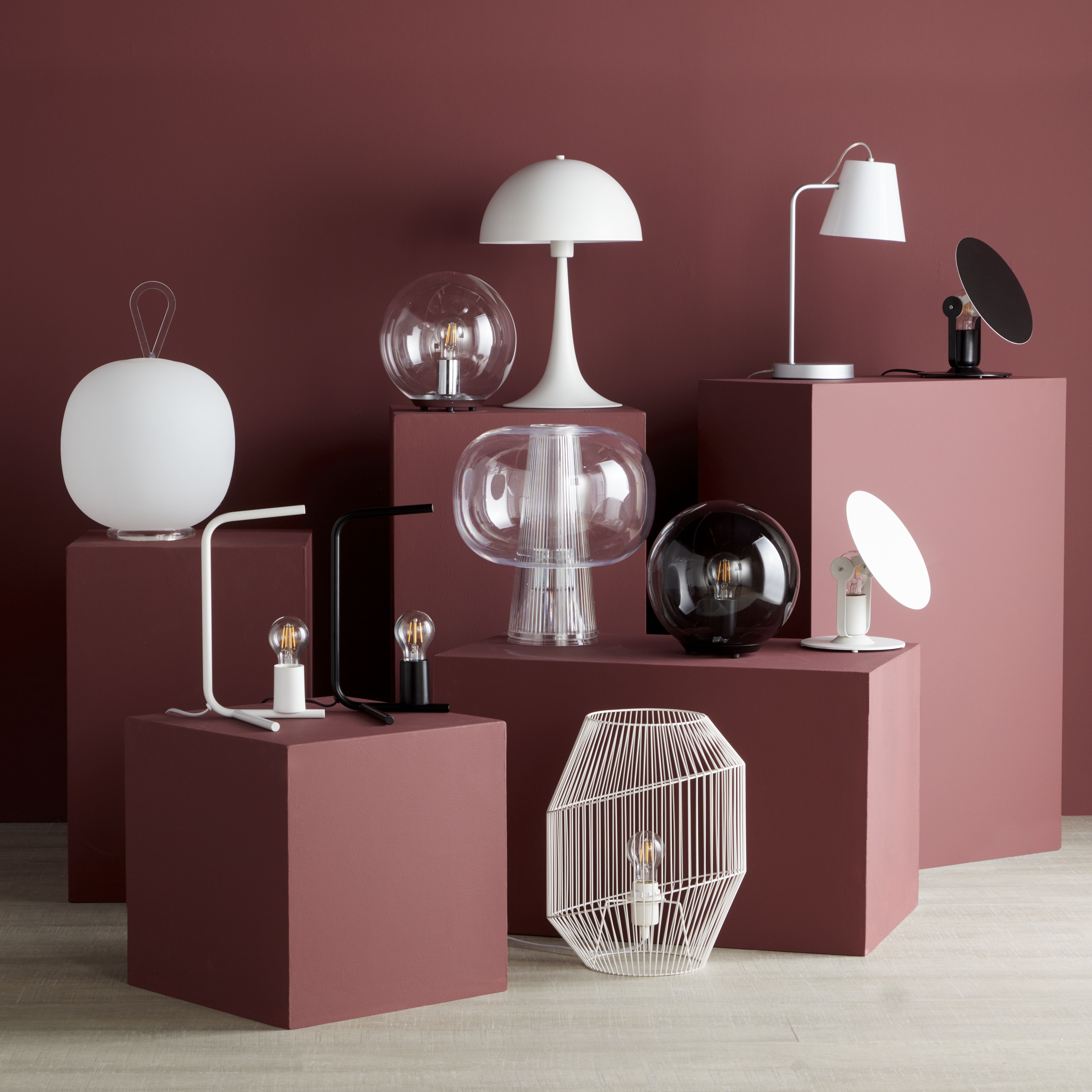 GoodHome Barool Transparent & black Table light