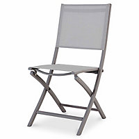 GoodHome Batang Grey Metal Foldable Chair