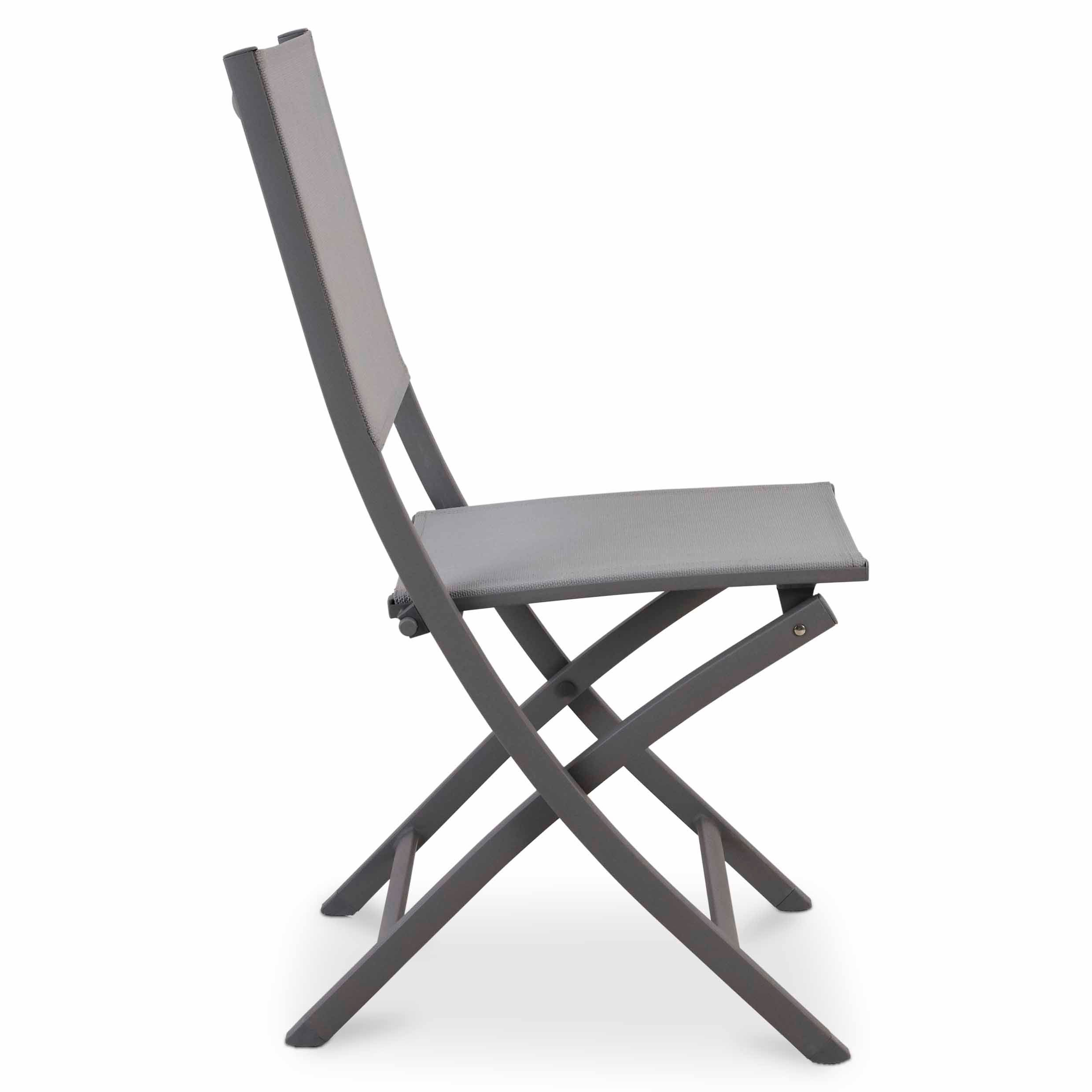 GoodHome Batang Grey Metal Foldable Chair