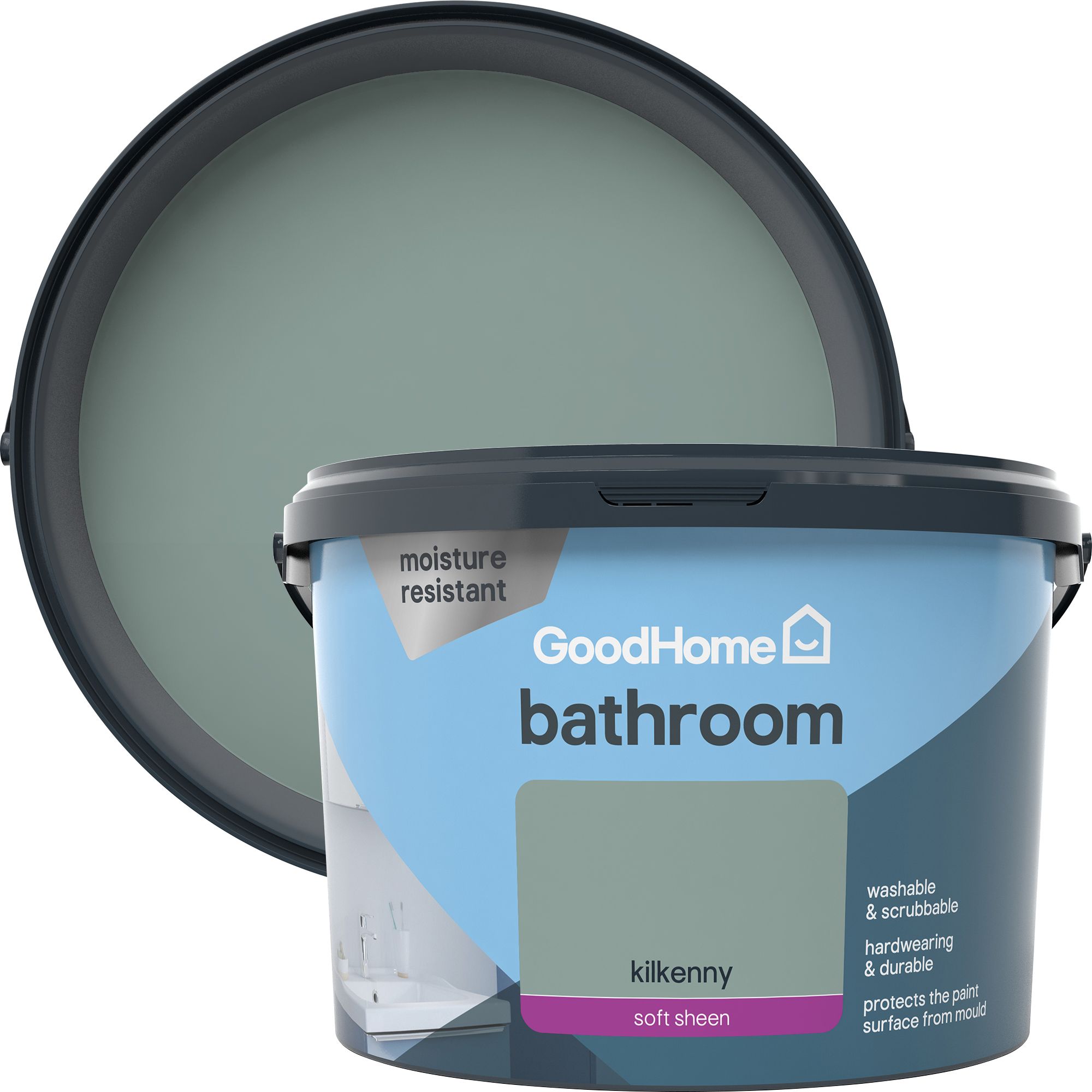 GoodHome Bathroom Kilkenny Soft sheen Emulsion paint, 2.5L £20 at B&Q