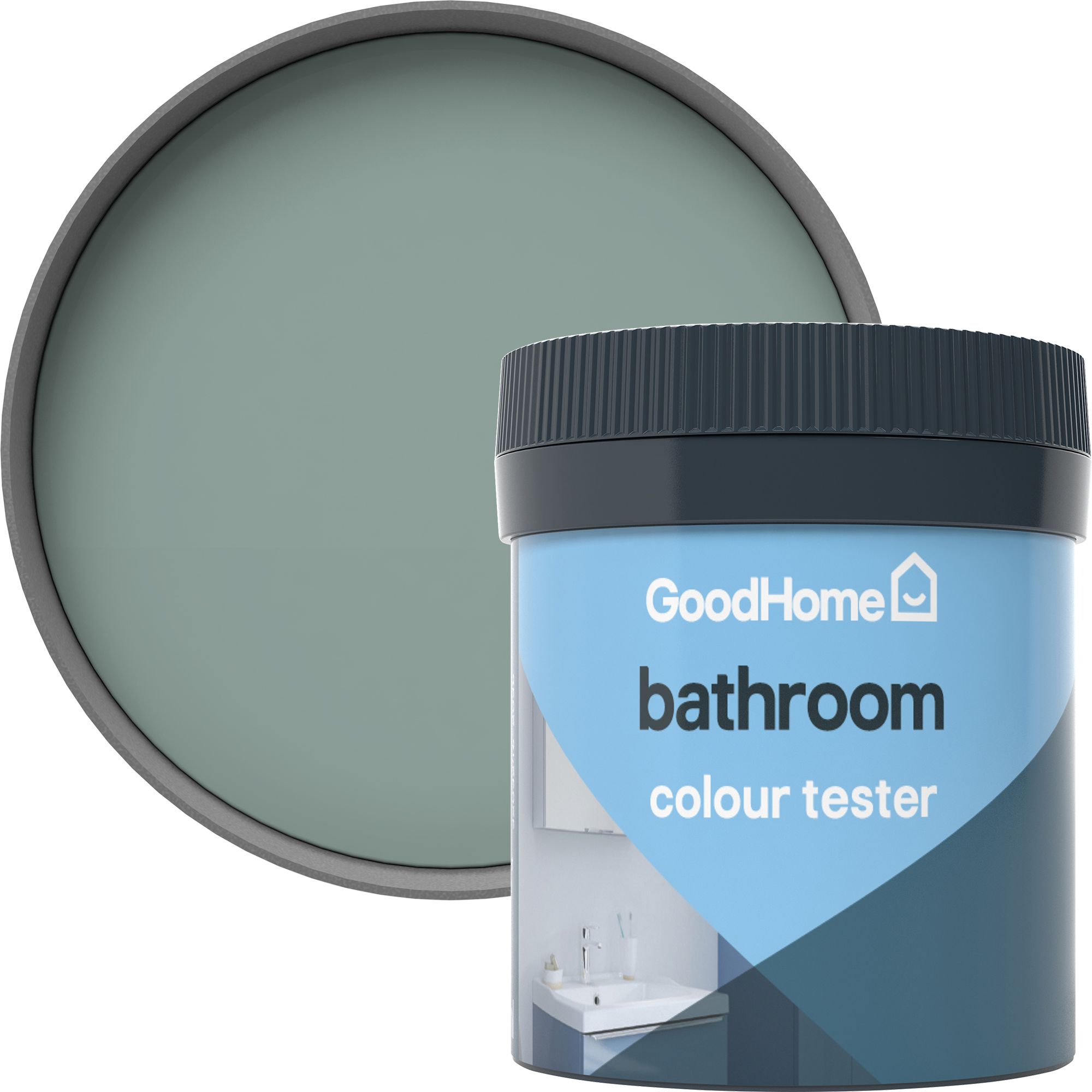 GoodHome Bathroom Kilkenny Soft sheen Emulsion paint, 50ml | DIY at B&Q