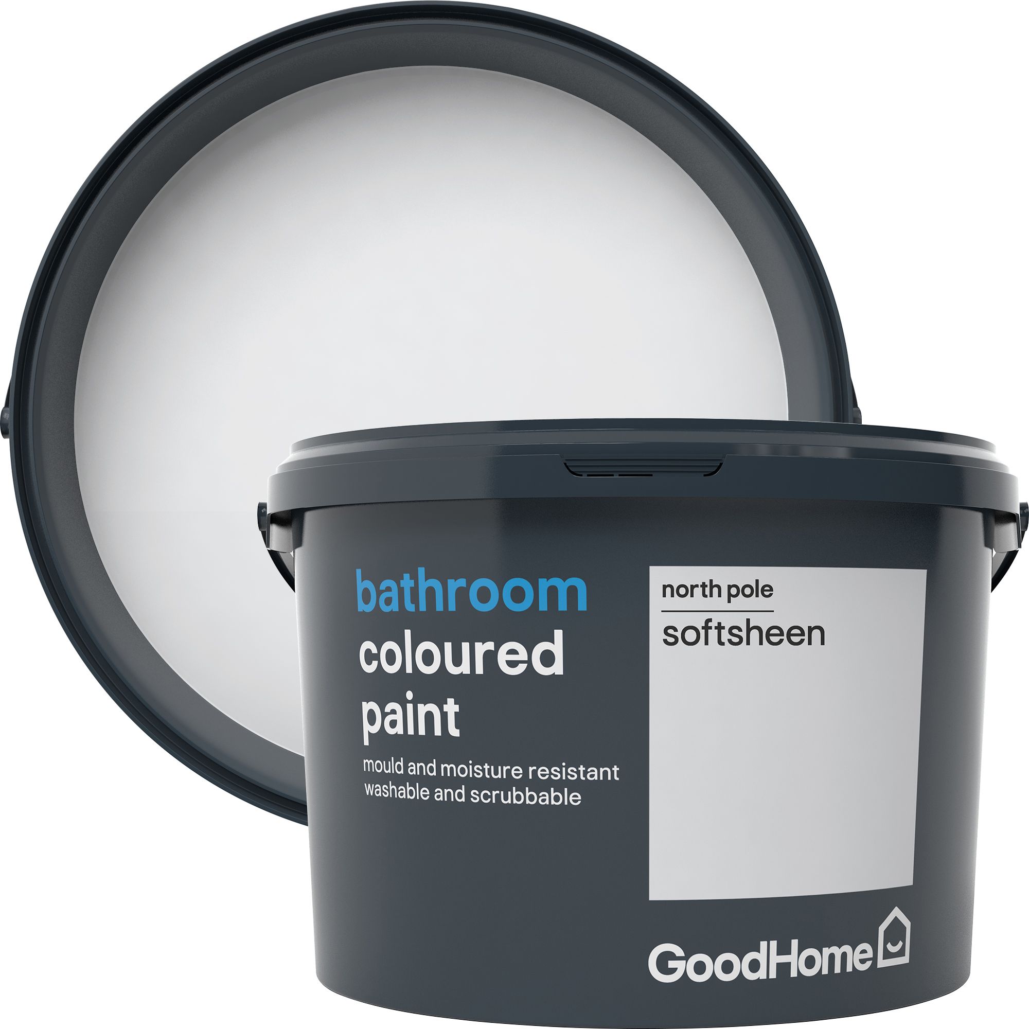 GoodHome Bathroom North pole Soft sheen Emulsion paint, 2.5L DIY at B&Q