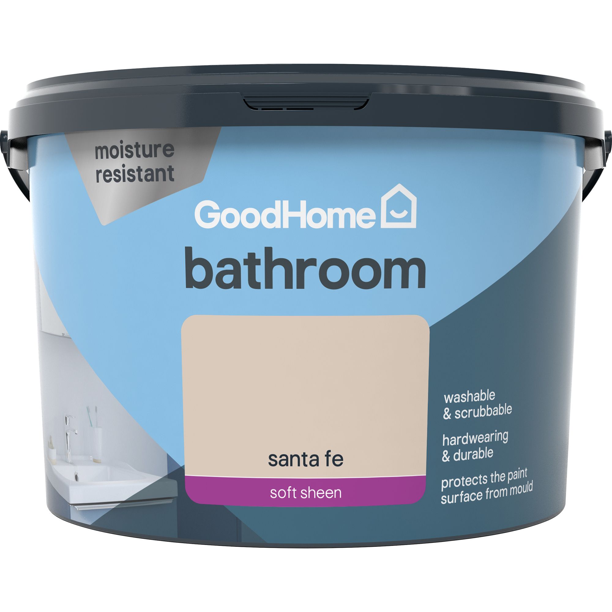 GoodHome Bathroom Santa fe Soft sheen Emulsion paint, 2.5L