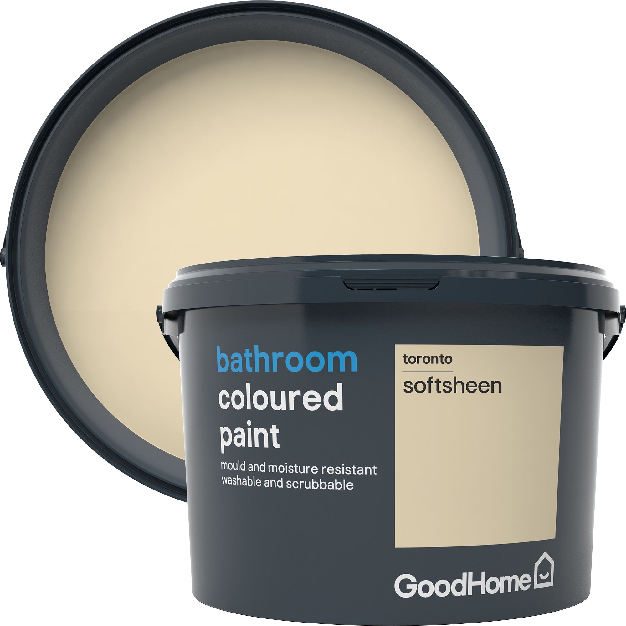 GoodHome Bathroom Toronto Soft sheen Emulsion paint, 2.5L DIY at B&Q