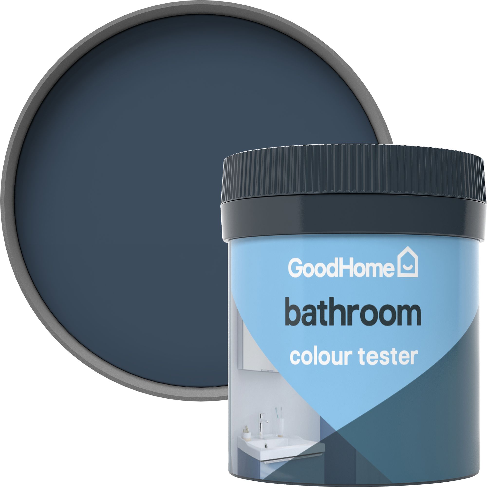 GoodHome Bathroom Vence Soft sheen Wall & ceiling Emulsion paint, 50ml Tester pot