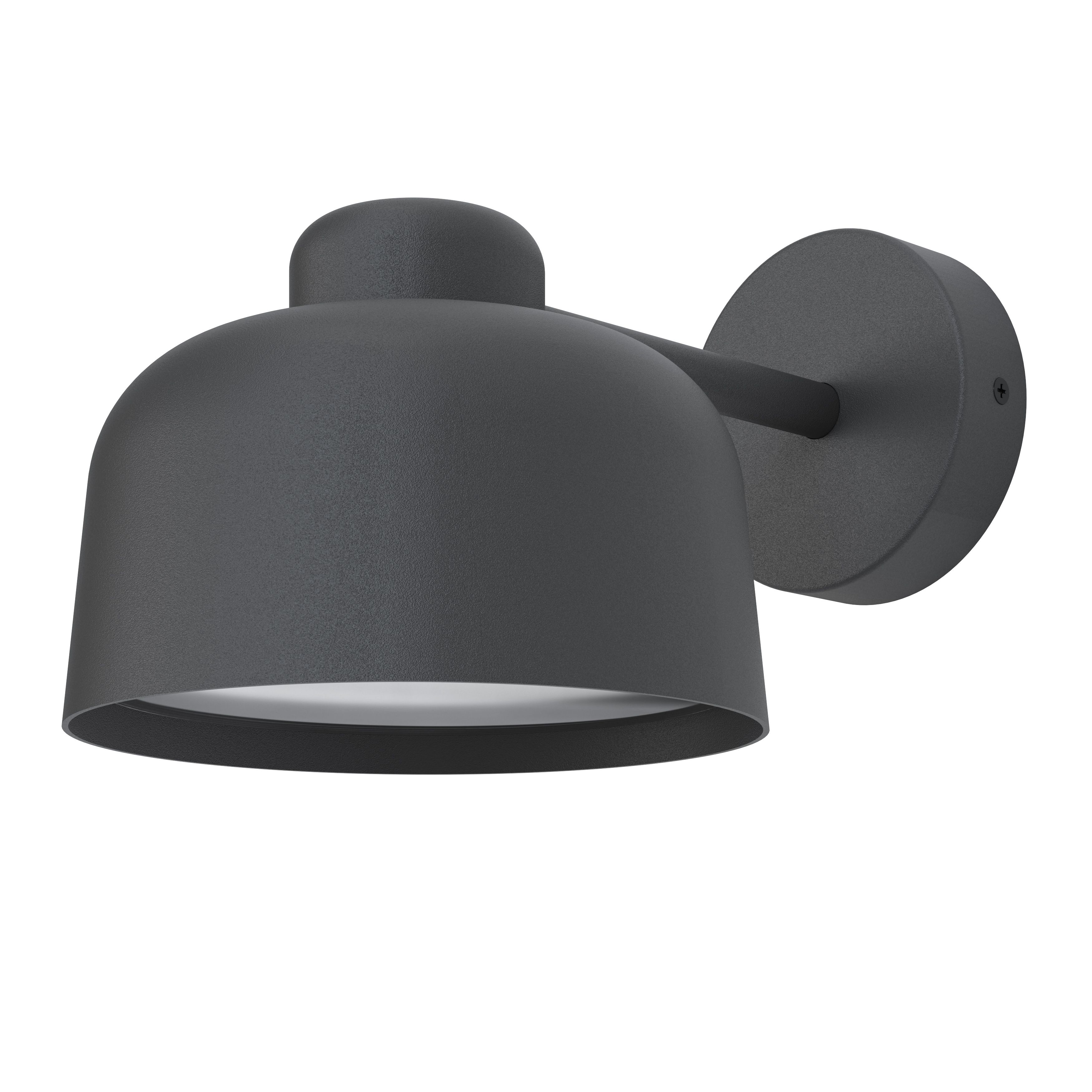 GoodHome Batley Fixed Matt Dark grey Mains-powered Integrated LED Outdoor Bell Wall light 800lm (Dia)18cm