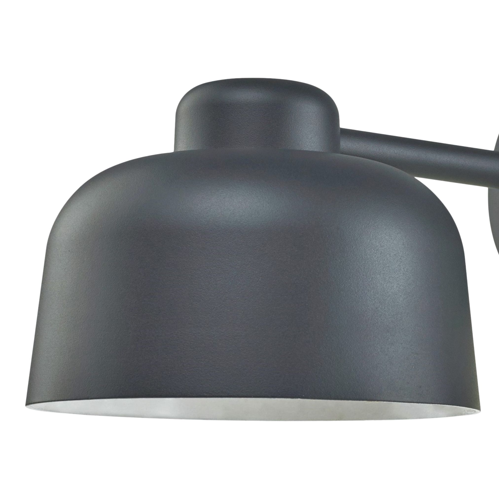GoodHome Batley Fixed Matt Dark grey Mains-powered Integrated LED Outdoor Bell Wall light 800lm (Dia)18cm