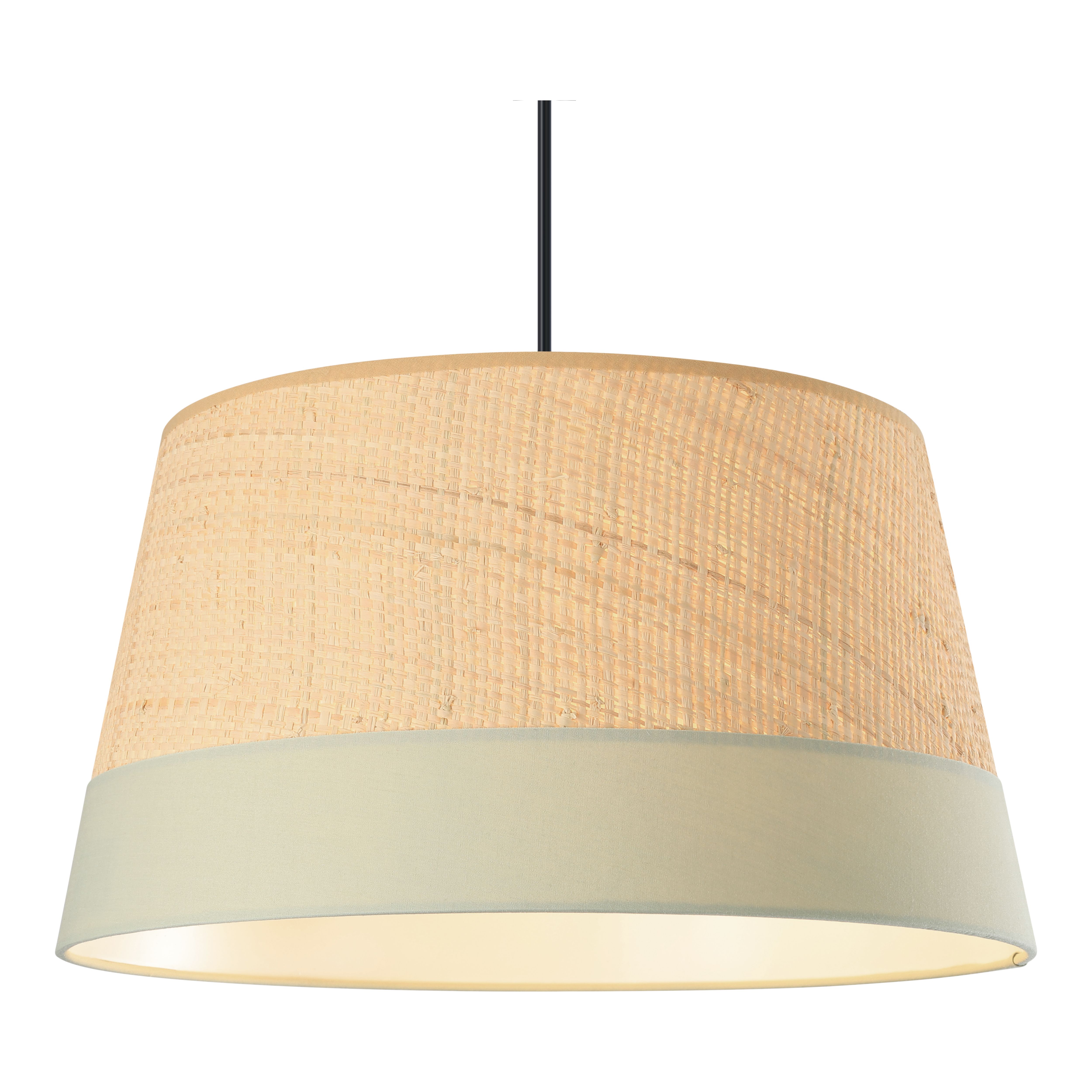 GoodHome Bellbird Green & Natural Round Lamp shade (D)38cm