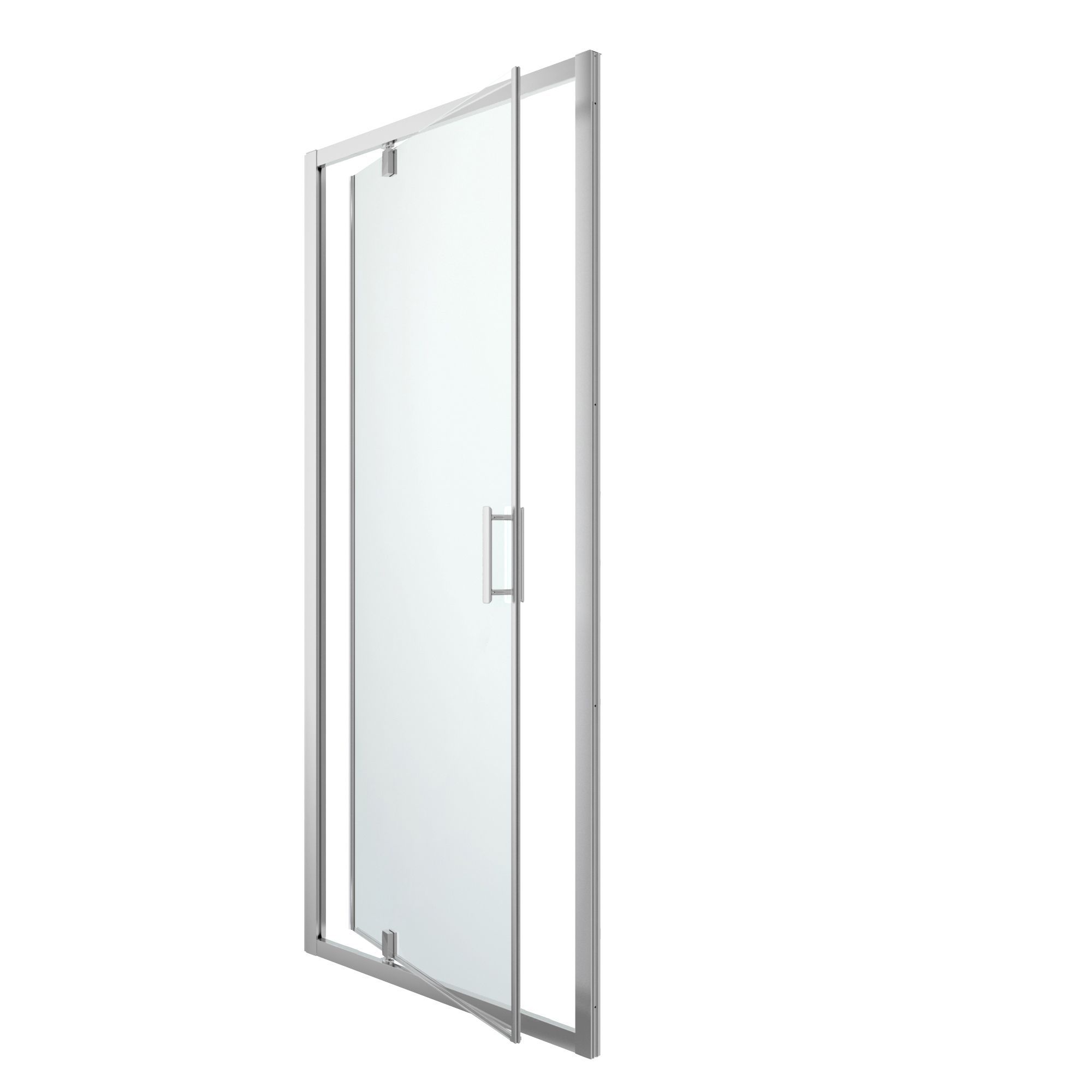 GoodHome Beloya Argenté Silver effect Clear Full open pivot Shower Door (H)195cm (W)100cm