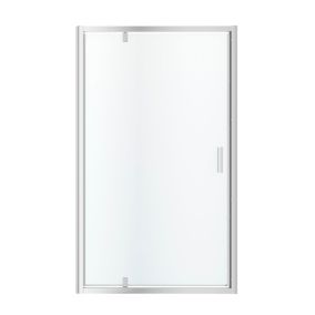 GoodHome Beloya Argenté Silver effect Clear Full open pivot Shower Door (H)195cm (W)120cm