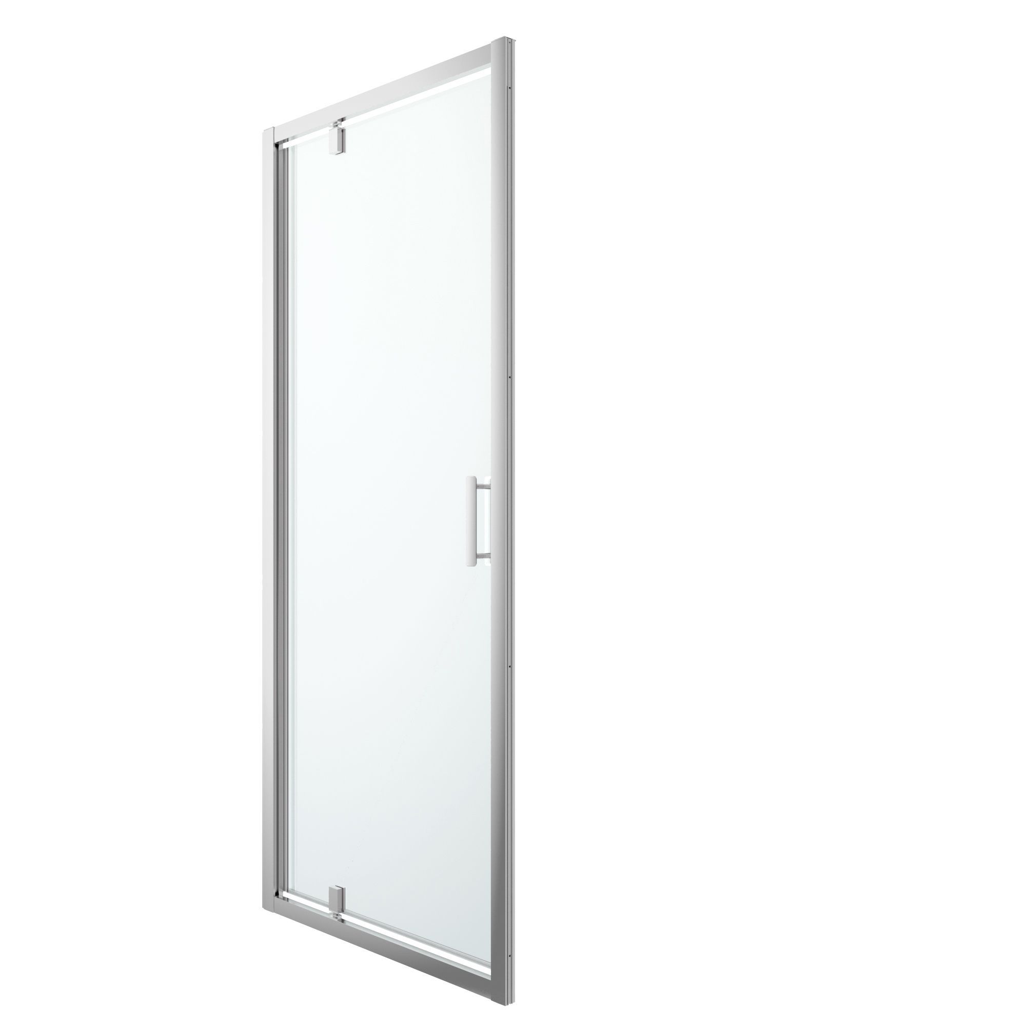 GoodHome Beloya Argenté Silver effect Clear Full open pivot Shower Door ...