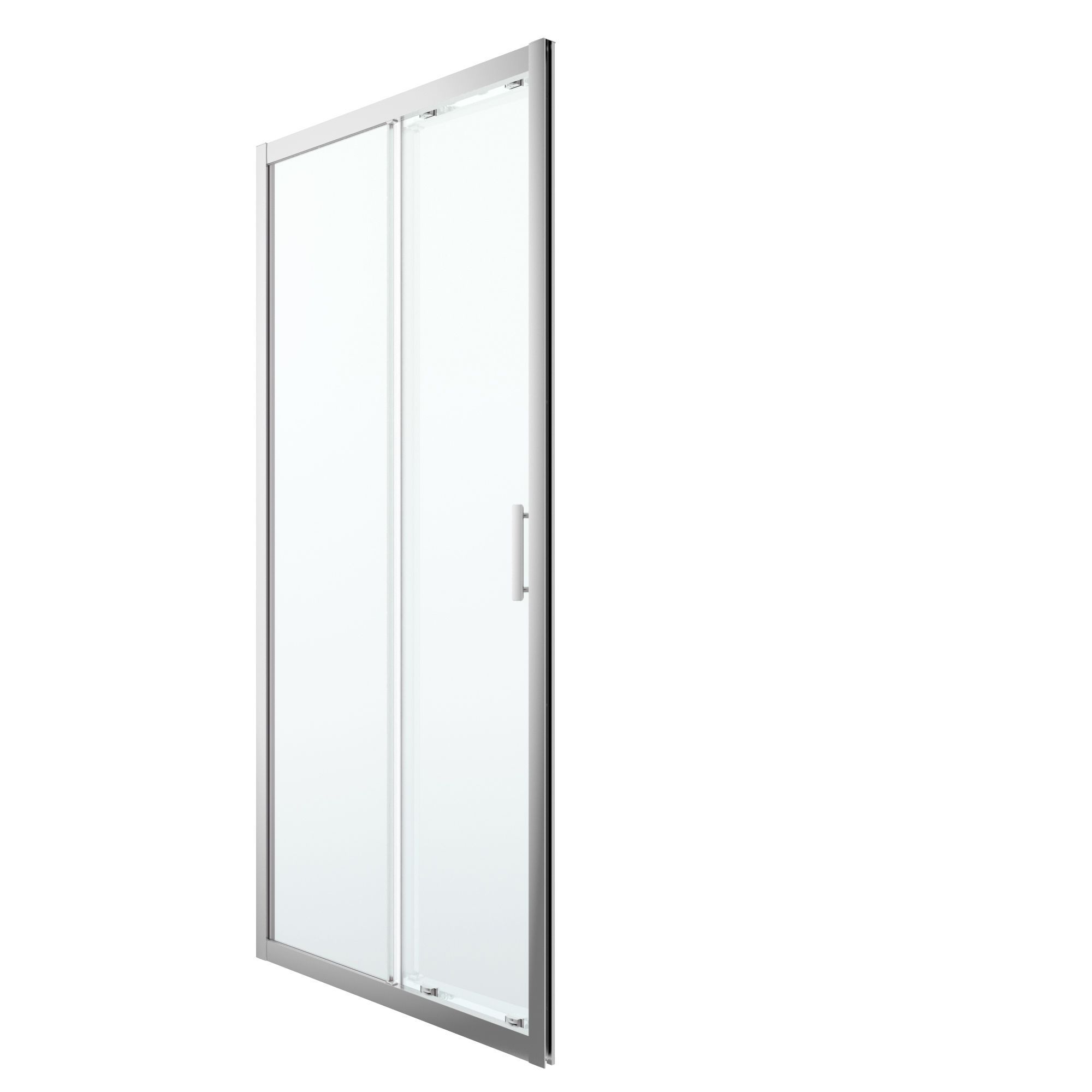 GoodHome Beloya Argenté Silver effect Clear Sliding Shower Door (H)195cm (W)100cm