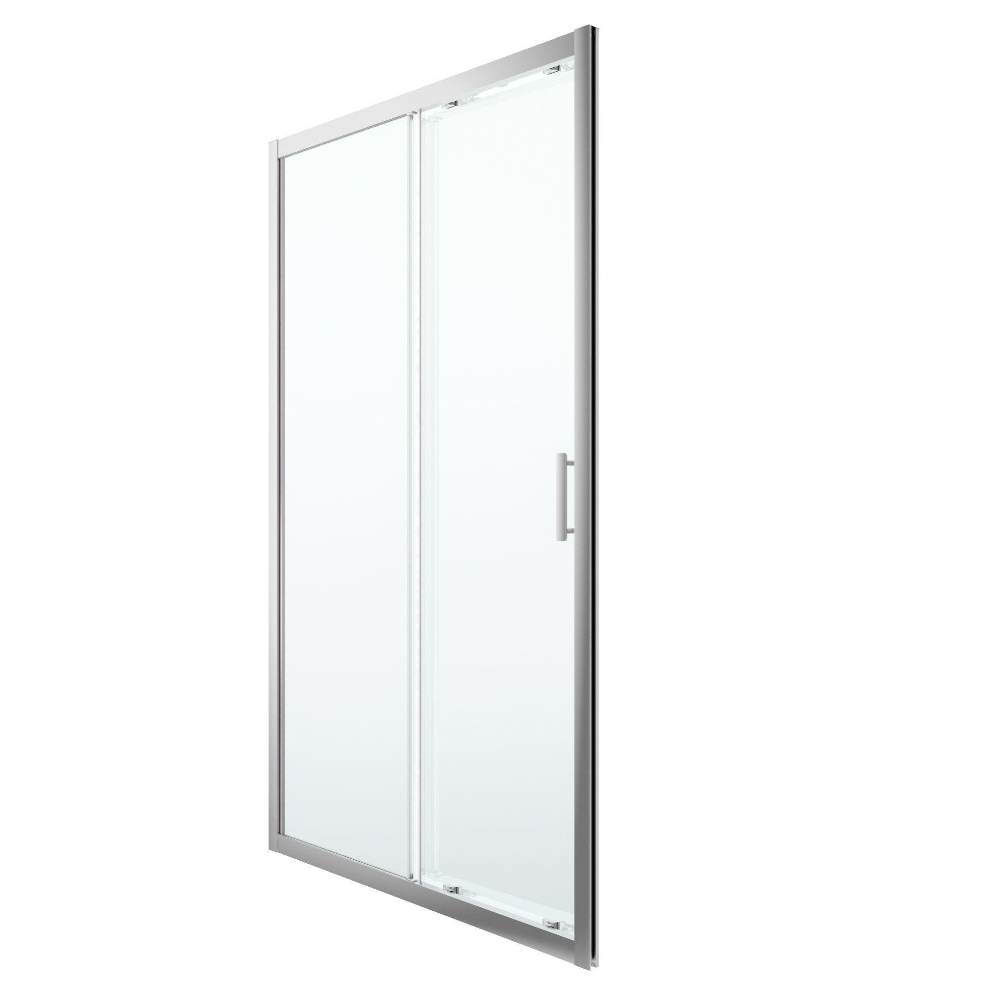 GoodHome Beloya Argenté Silver effect Clear Sliding Shower door (H)195cm (W)120cm