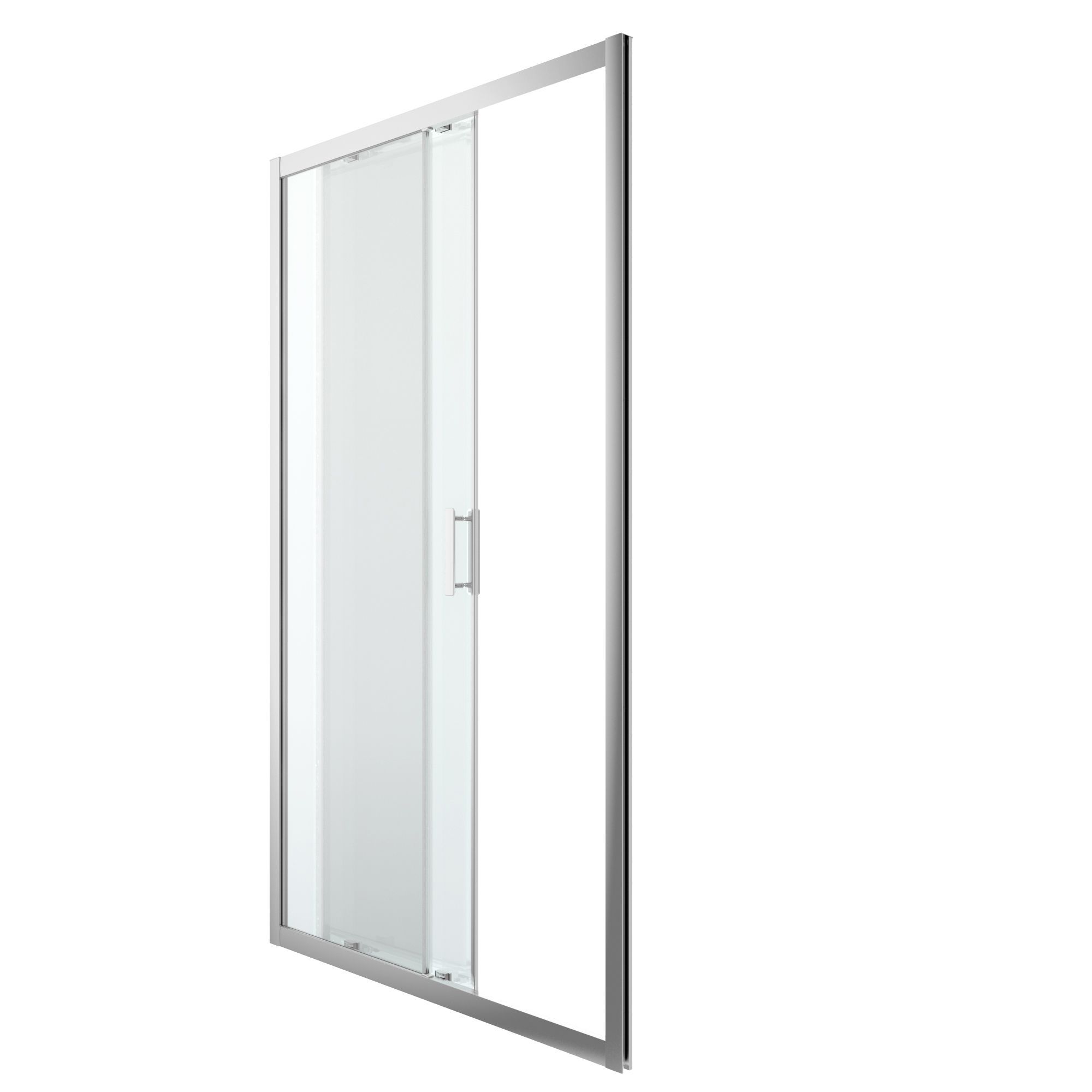 GoodHome Beloya Argenté Silver effect Clear Sliding Shower door (H)195cm (W)120cm