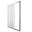 GoodHome Beloya Argenté Silver effect Clear Sliding Shower Door (H)195cm (W)140cm