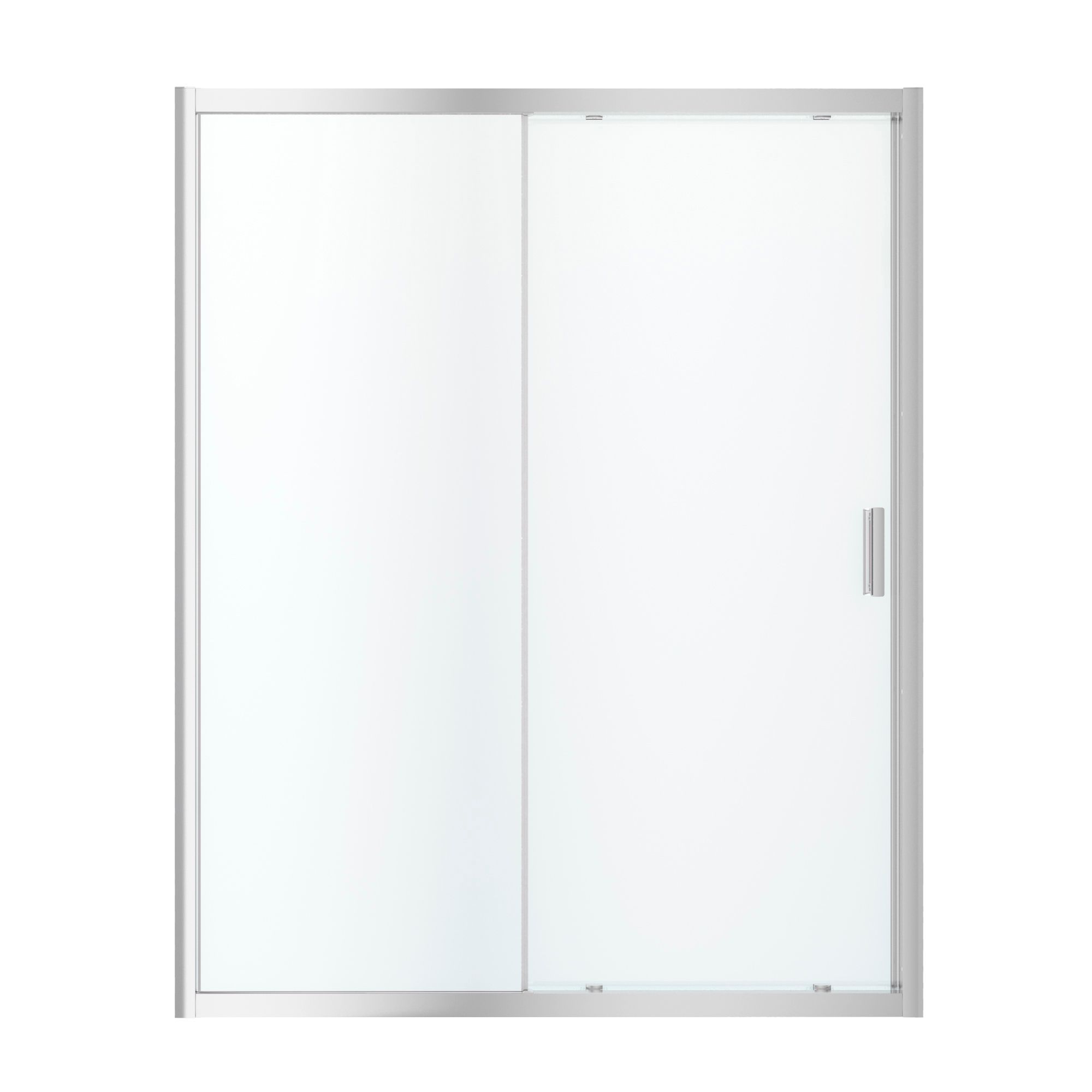 GoodHome Beloya Argenté Silver effect Clear Sliding Shower Door (H)195cm (W)160cm