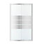 GoodHome Beloya Argenté Silver effect Mirror Strip Sliding Shower Door (H)195cm (W)120cm