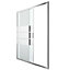 GoodHome Beloya Argenté Silver effect Mirror Striped pattern Sliding Shower Door (H)195cm (W)160cm